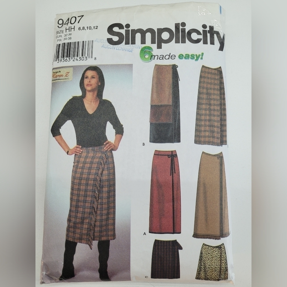 🧵4/$20🧵 Simplicity 9407 Long Skirt Sewing Pattern Uncut Size 6-12 DIY Supplies